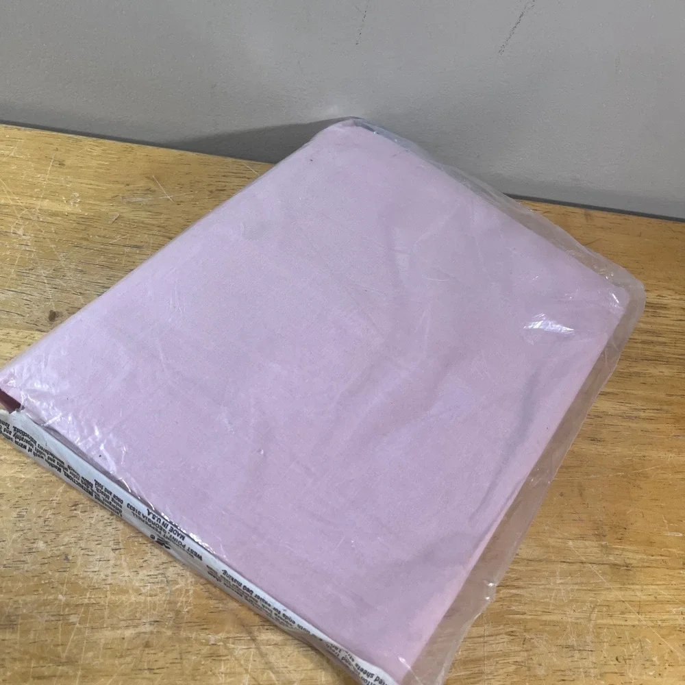 Martex Fitted Sheet Twin Pink Vtg No-Iron Percale Made in USA New